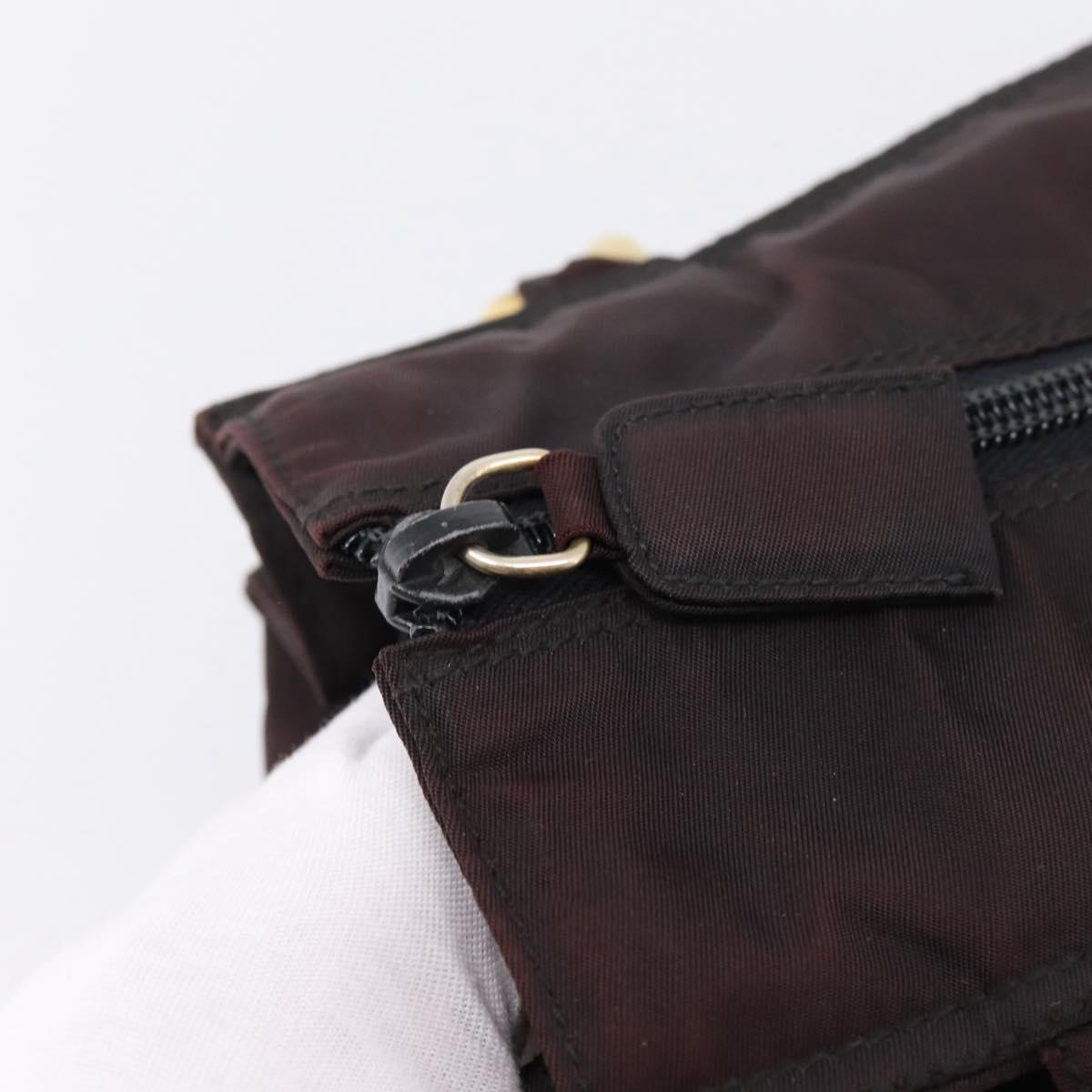 PRADA Metal Handle Hand Bag Nylon Black Auth am12838A