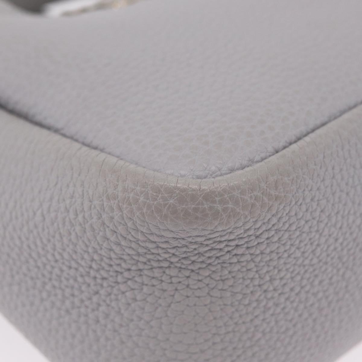 PRADA Vittelodanoy Hand Bag Leather Gray Silver Auth am12842A