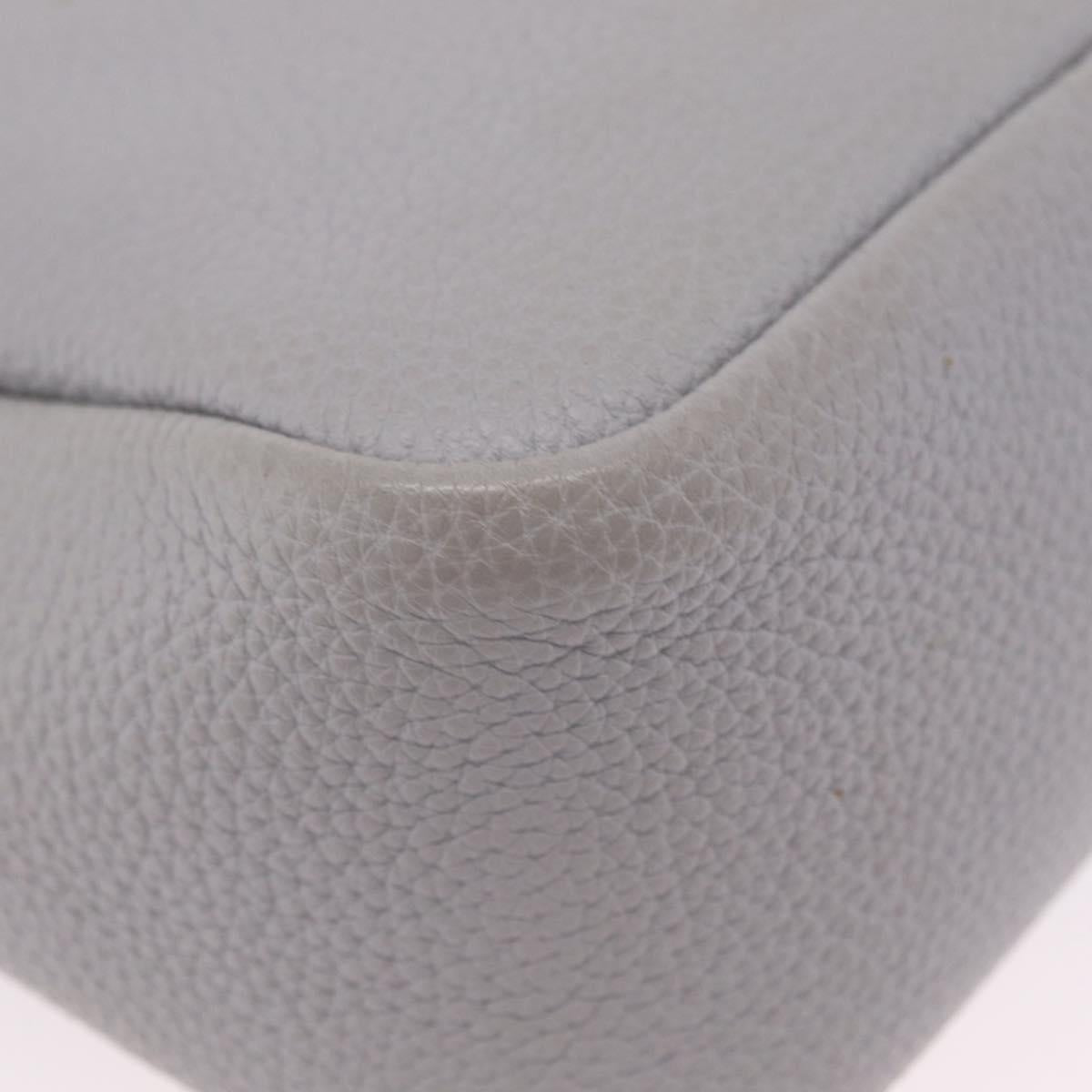 PRADA Vittelodanoy Hand Bag Leather Gray Silver Auth am12842A