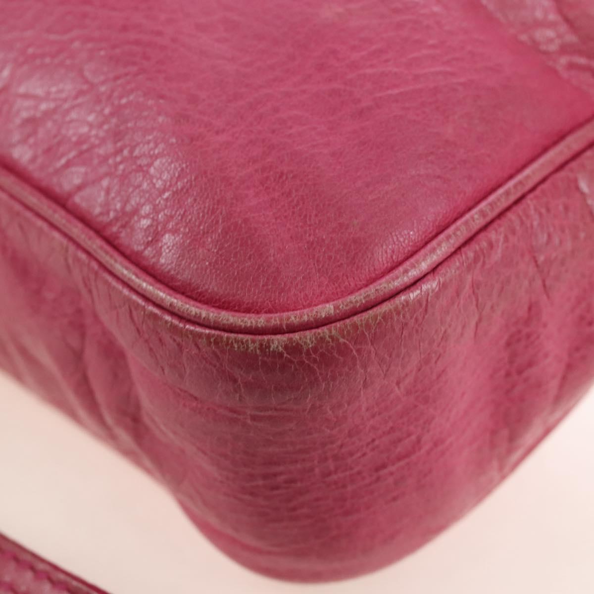 Balenciaga Giant Hip Shoulder Bag Leather Pink Silver 237203 Auth am12874V