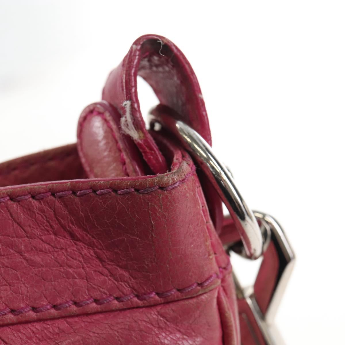 Balenciaga Giant Hip Shoulder Bag Leather Pink Silver 237203 Auth am12874V