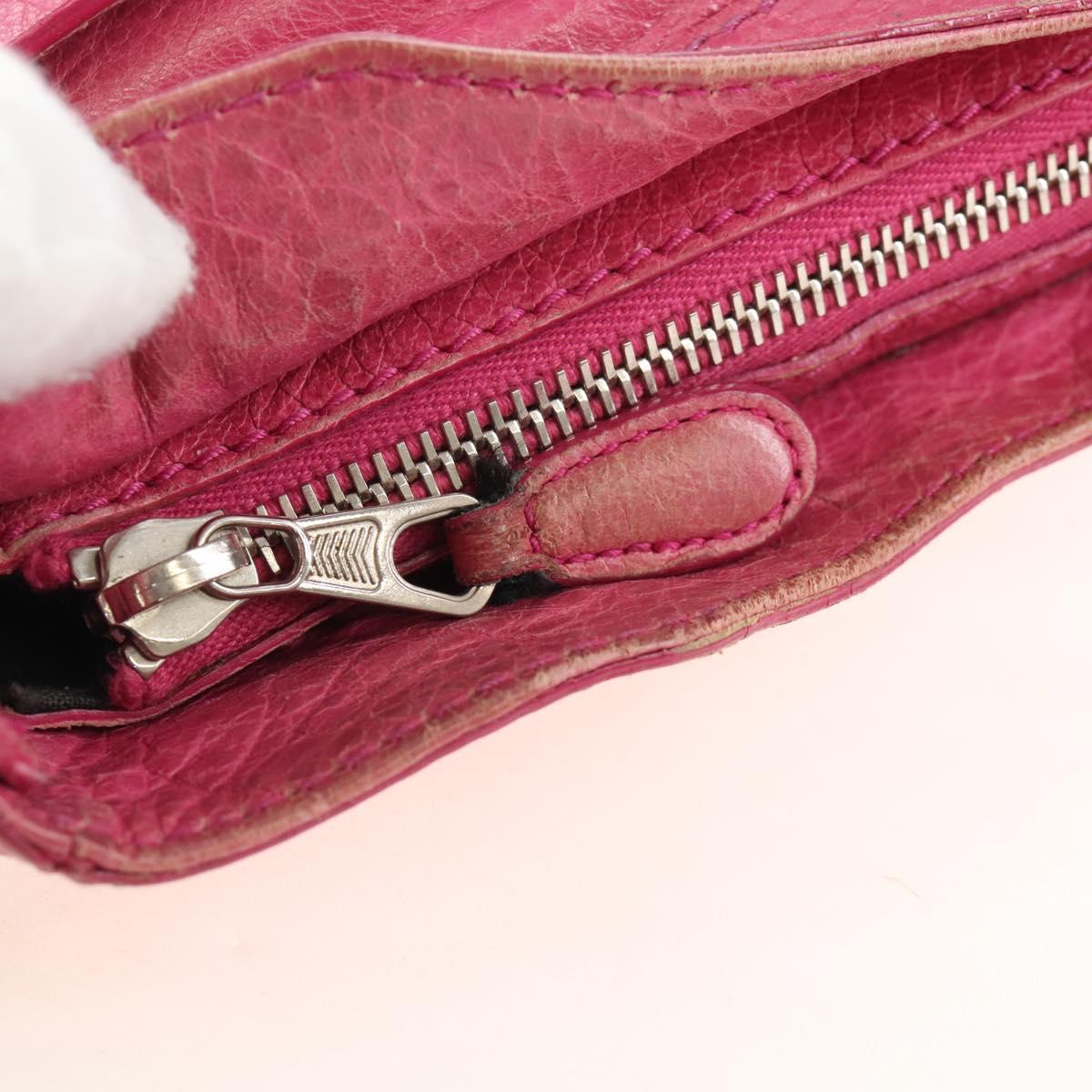 Balenciaga Giant Hip Shoulder Bag Leather Pink Silver 237203 Auth am12874V