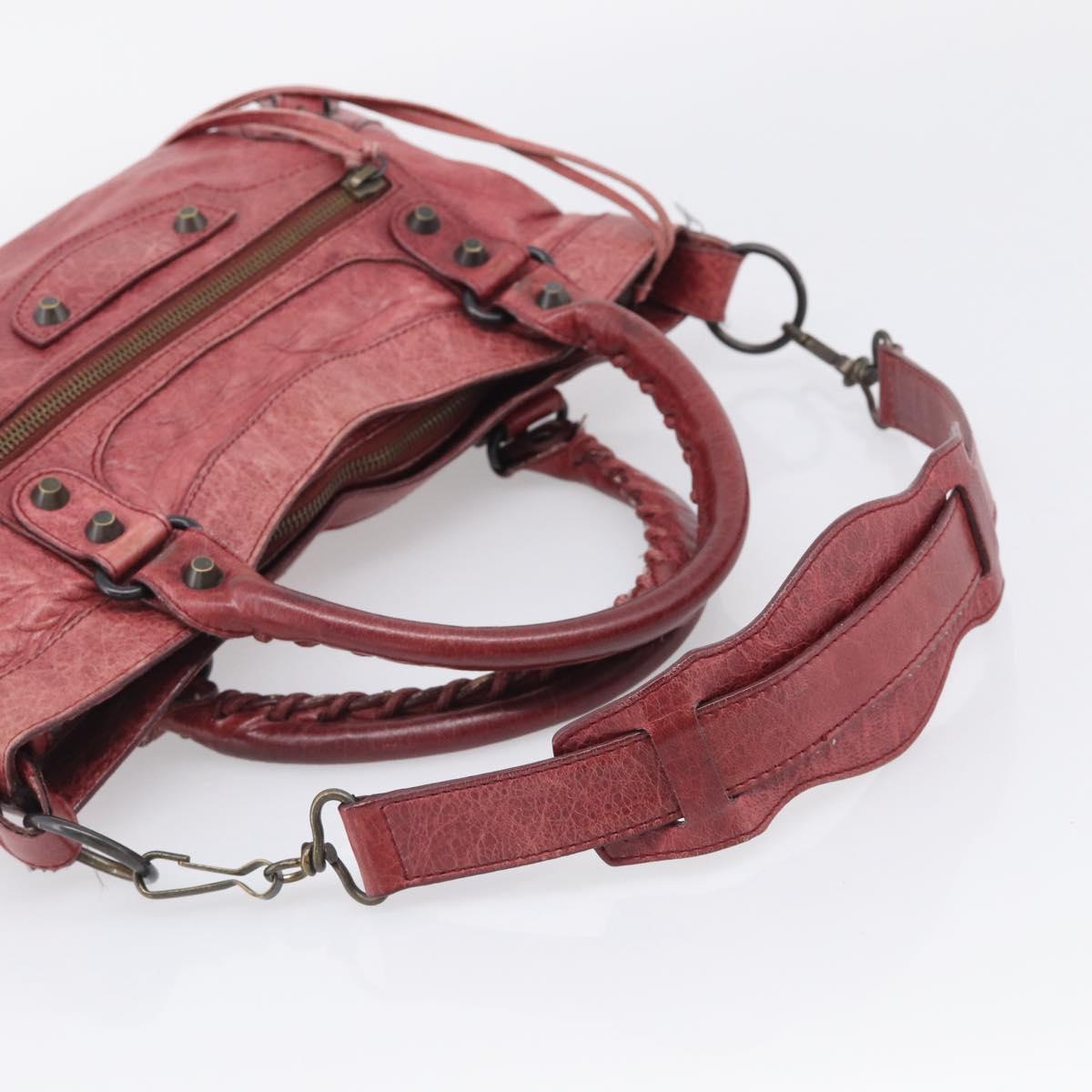 Balenciaga The First Hand Bag Leather 2way Red 103208 Auth am12886V