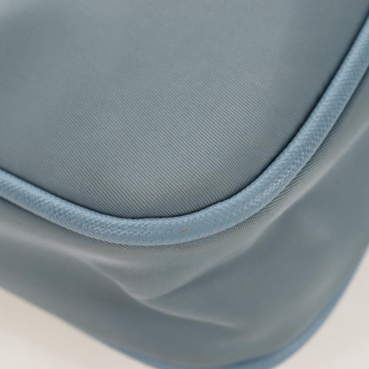 PRADA Hand Bag Nylon 2way Light Blue Silver Auth am12895A