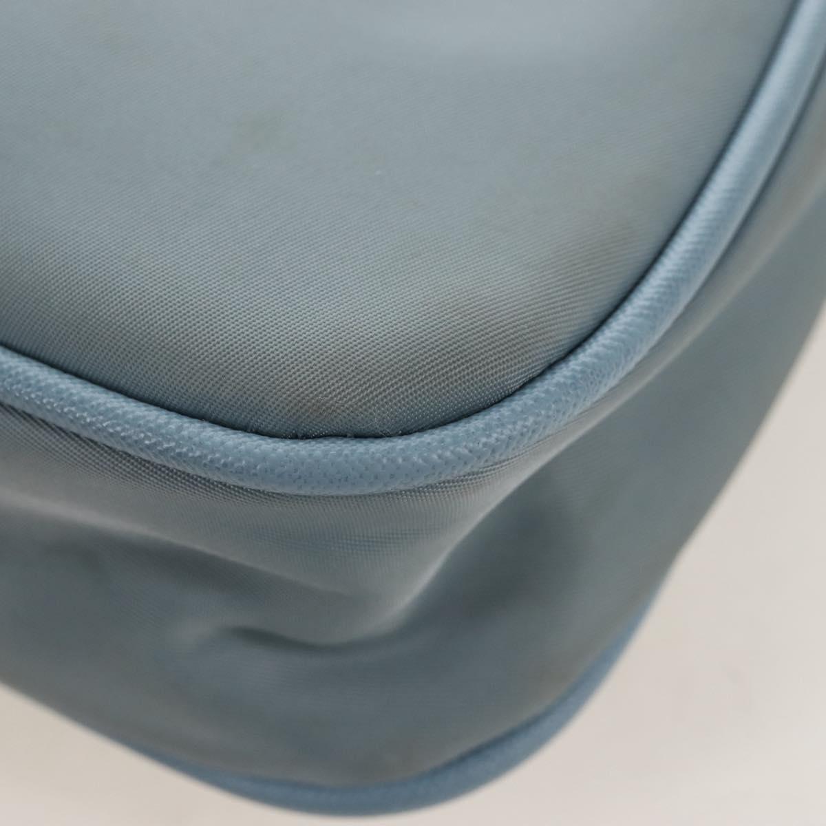 PRADA Hand Bag Nylon 2way Light Blue Silver Auth am12895A