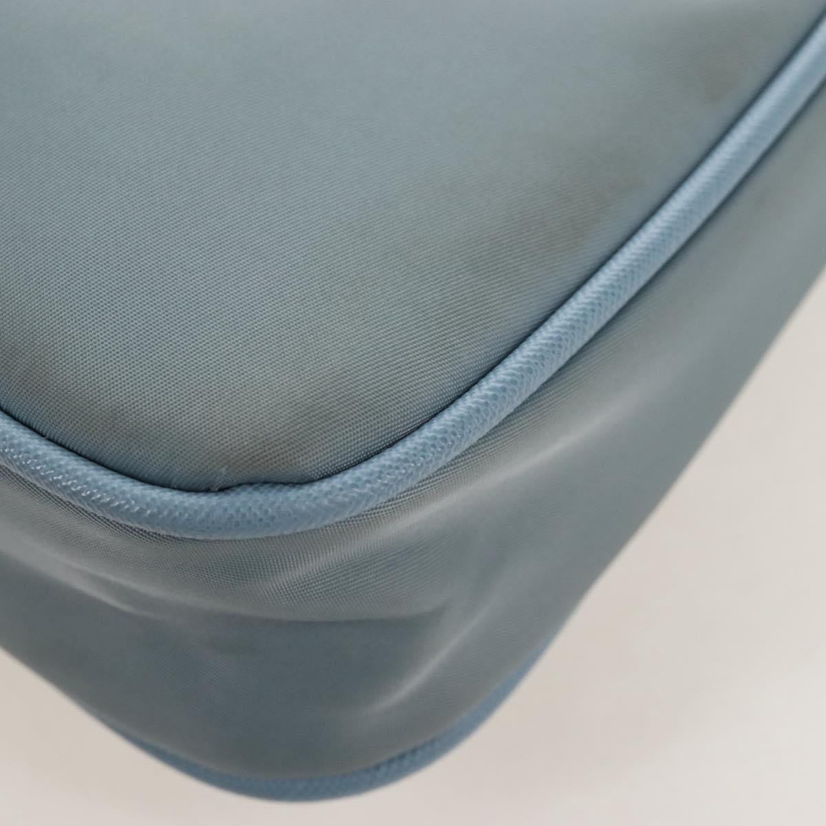 PRADA Hand Bag Nylon 2way Light Blue Silver Auth am12895A
