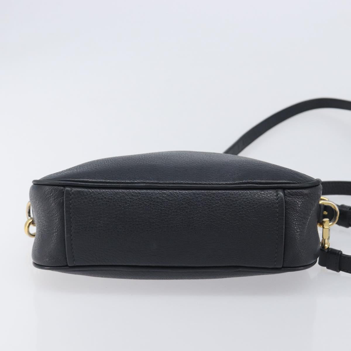 PRADA Shoulder Bag Leather Black Gold Auth am12900A