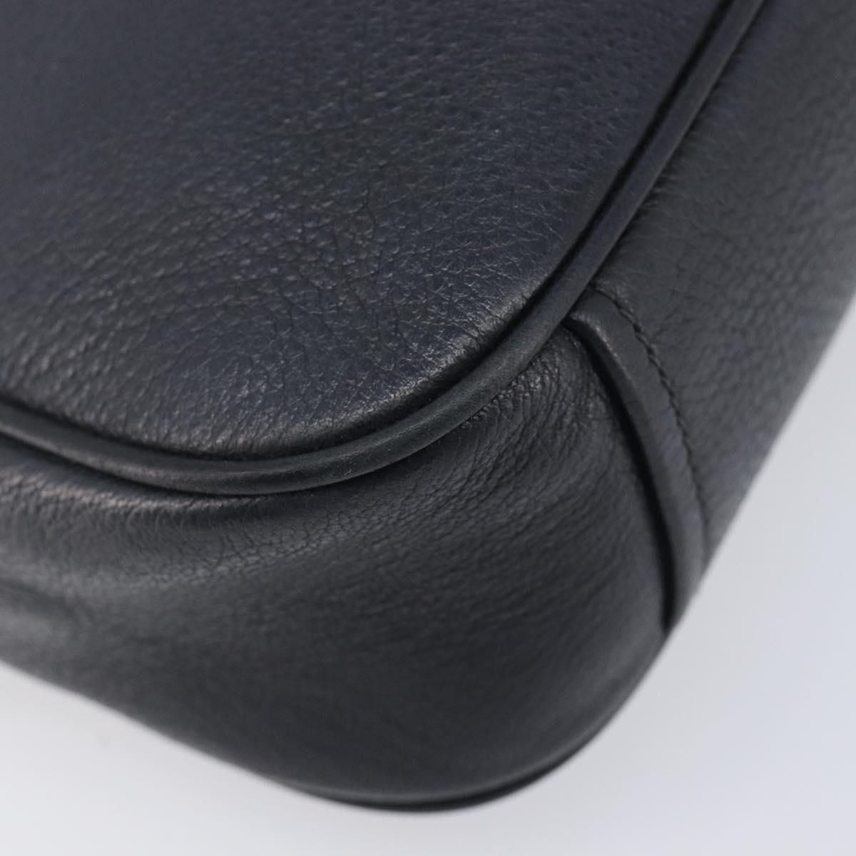 PRADA Shoulder Bag Leather Black Gold Auth am12900A