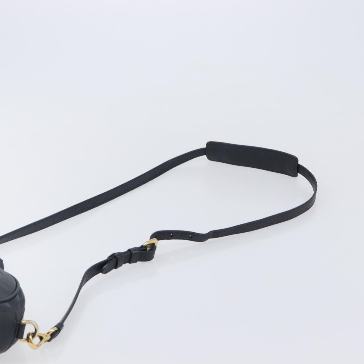 PRADA Shoulder Bag Leather Black Gold Auth am12900A