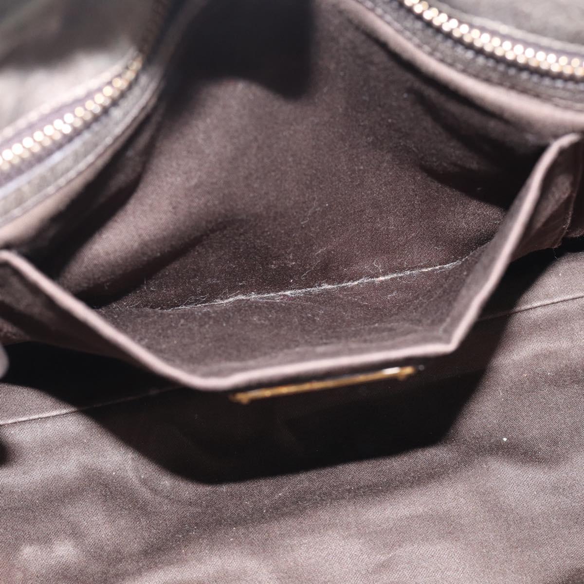 Miu Miu Side ribbon Hand Bag Leather 2way Gray Gold Auth am12902A