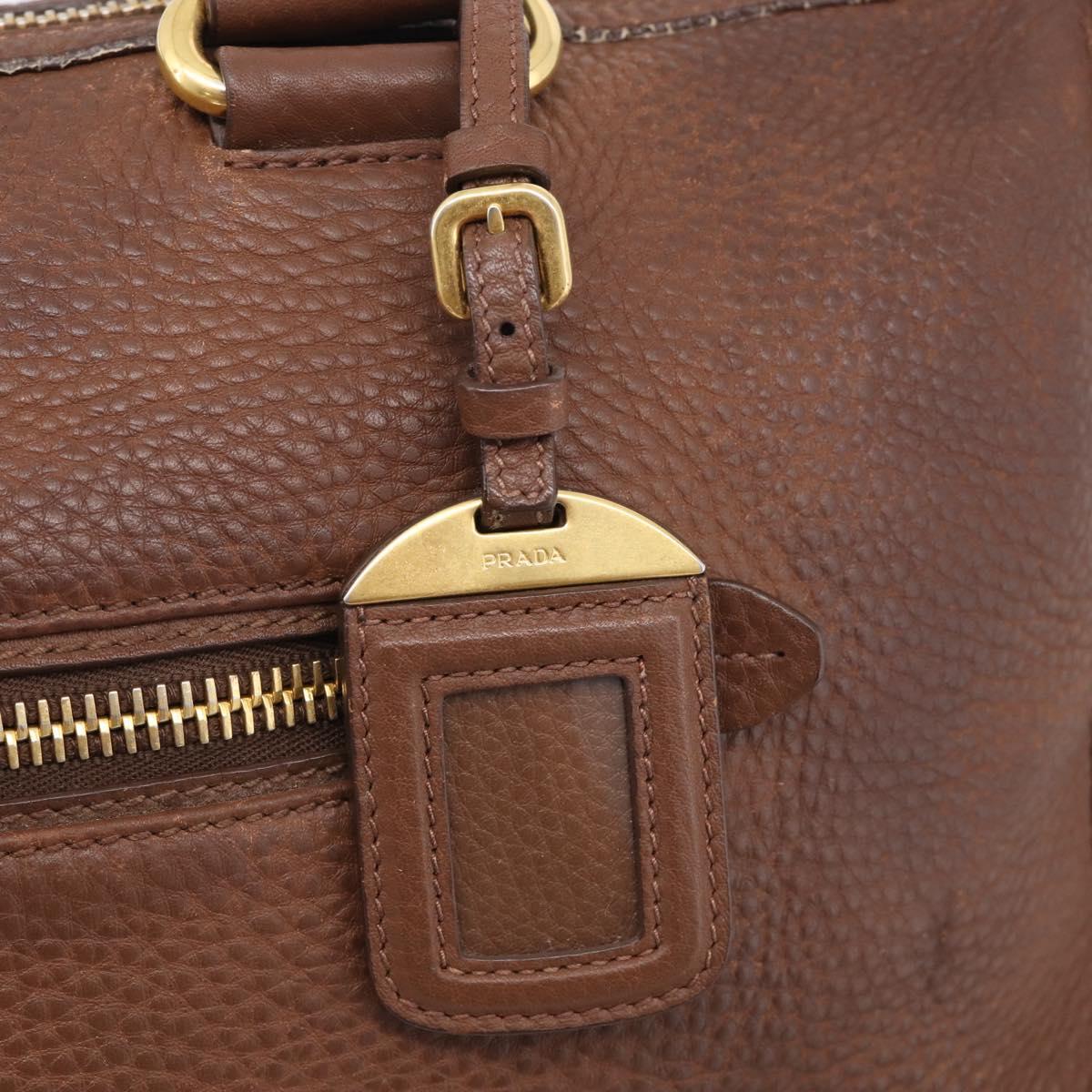 PRADA Hand Bag Taurillon Clemence Leather 2way Black Gold Auth am12903A