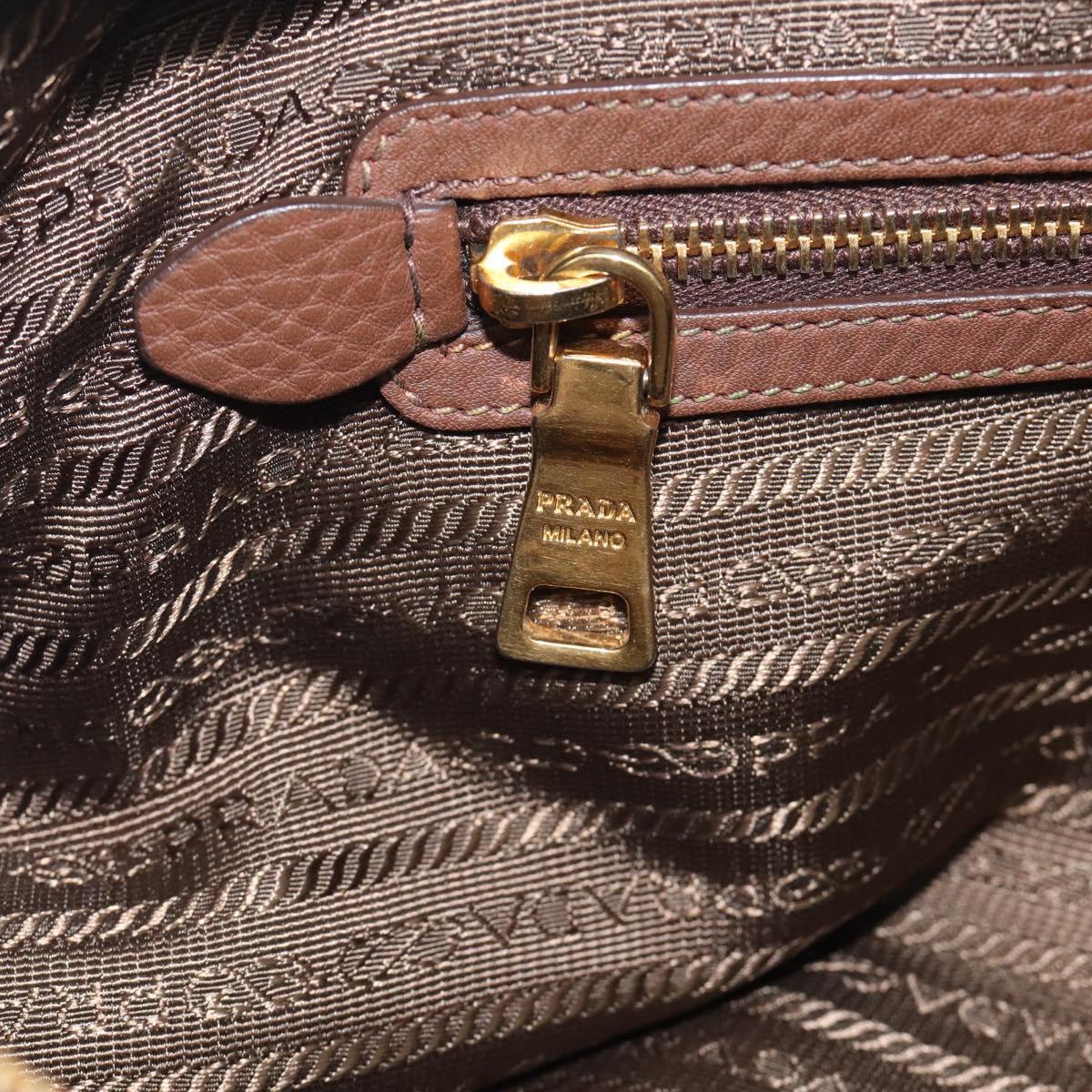 PRADA Hand Bag Taurillon Clemence Leather 2way Black Gold Auth am12903A