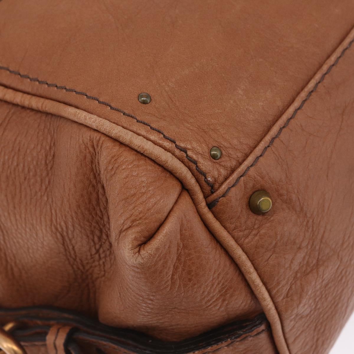 Chloe Paddington Hand Bag Leather Brown Gold Auth am12905V