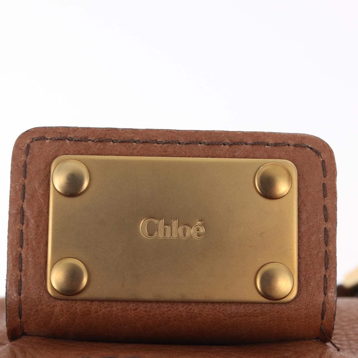 Chloe Paddington Hand Bag Leather Brown Gold Auth am12905V