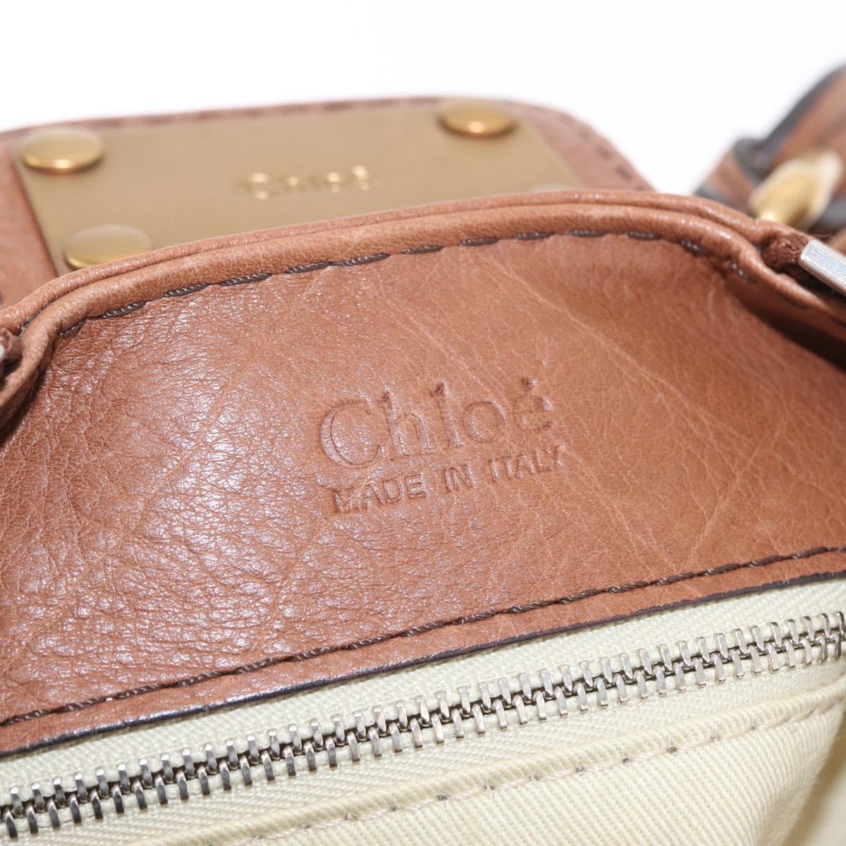 Chloe Paddington Hand Bag Leather Brown Gold Auth am12905V