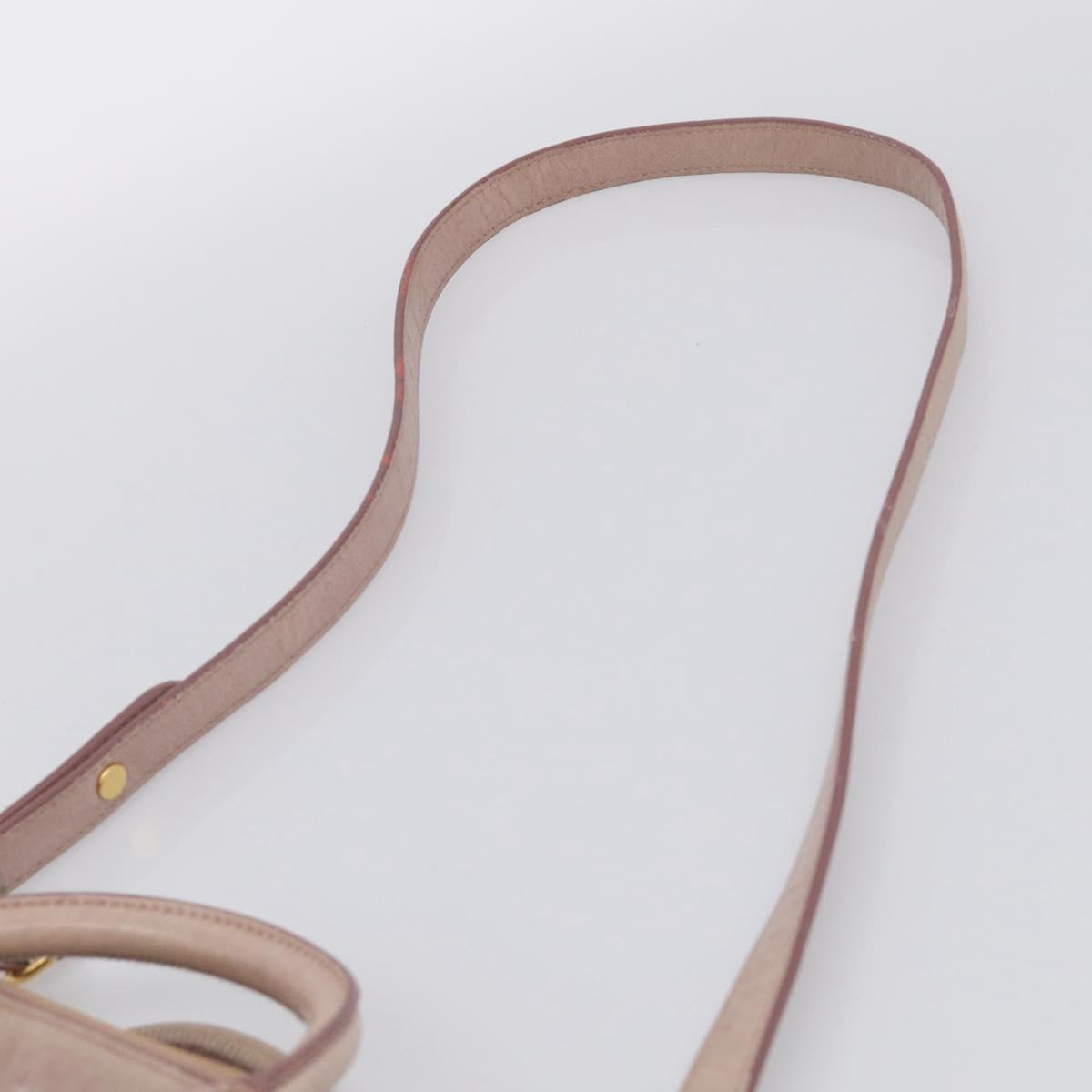 Miu Miu Side Ribbon Hand Bag Leather 2way Pink Gold Auth am12908V