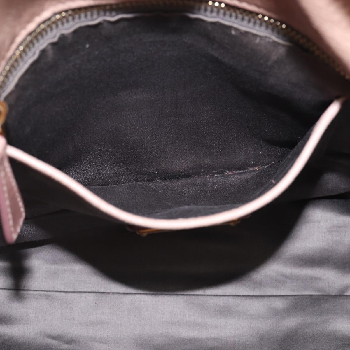 Miu Miu Side Ribbon Hand Bag Leather 2way Pink Gold Auth am12908V