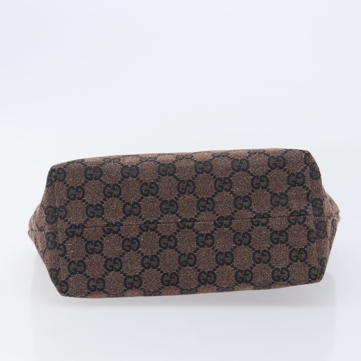GUCCI GG Canvas Hand Bag Gold Brown 257249 Auth am12939V