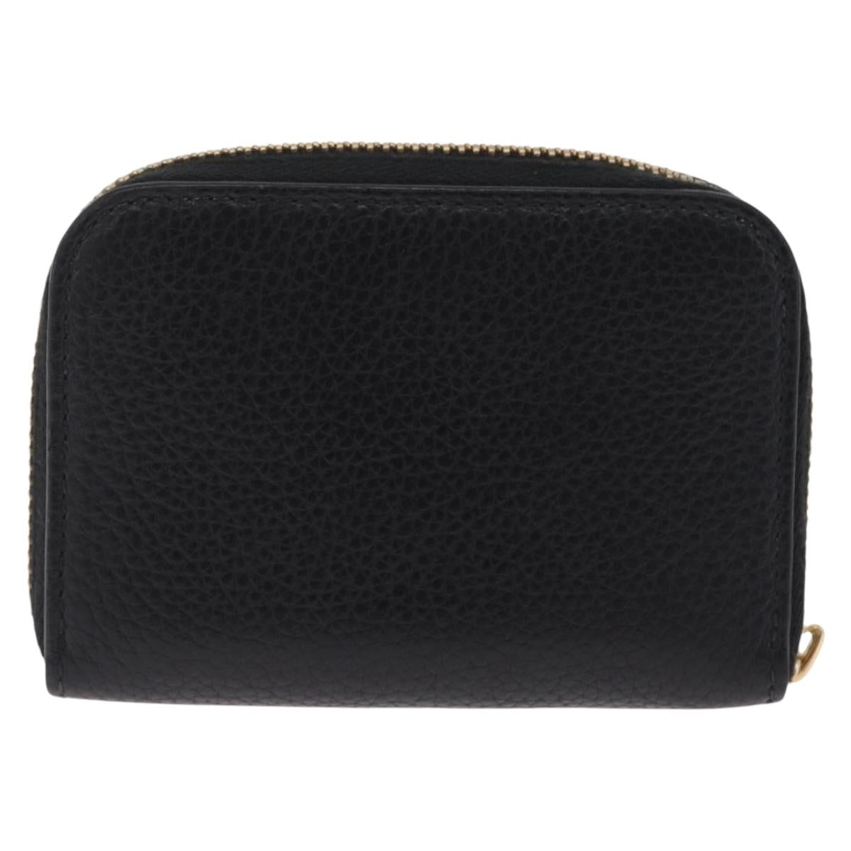 Salvatore Ferragamo Gancini Coin Purse Taurillon Leather Black Auth am12960V