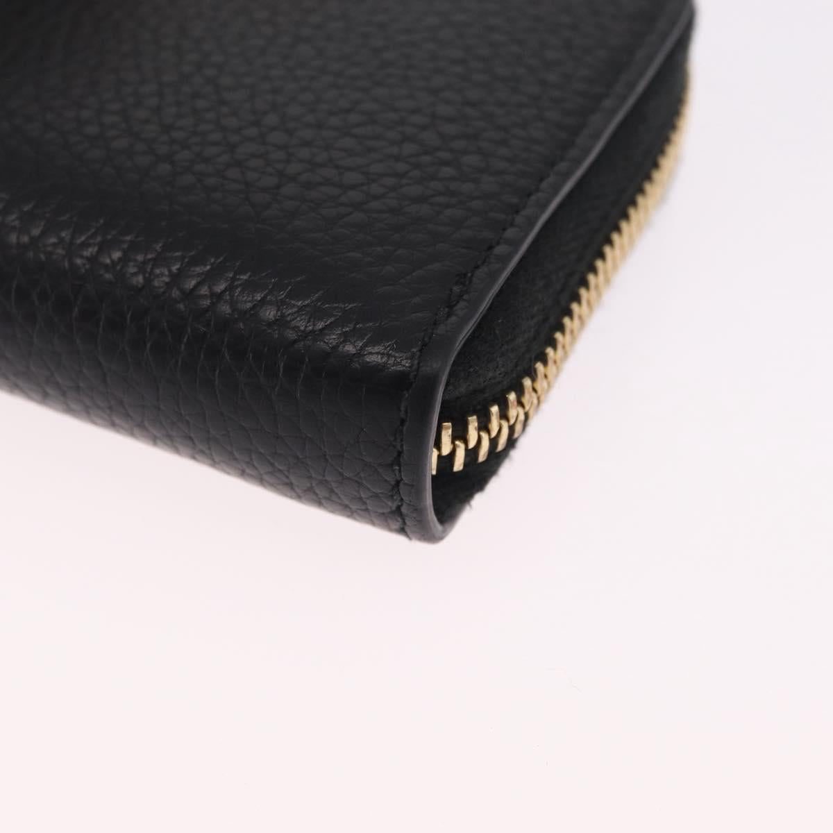 Salvatore Ferragamo Gancini Coin Purse Taurillon Leather Black Auth am12960V