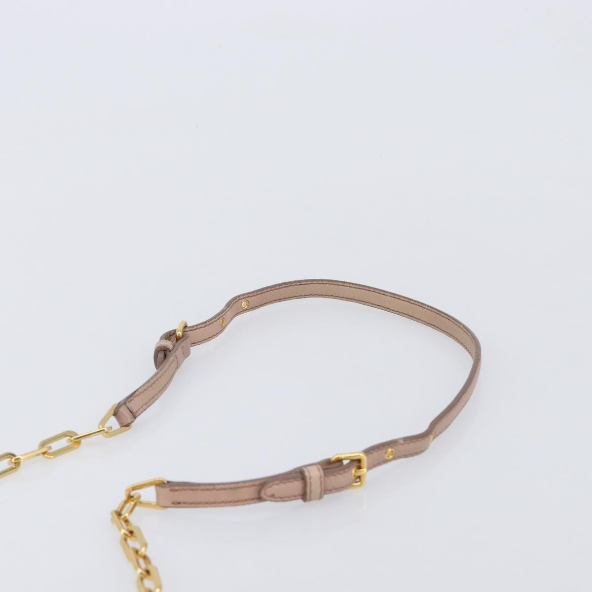 Miu Miu Matelasse Chain Shoulder Bag Leather Pink Gold RTC540 Auth am12975V