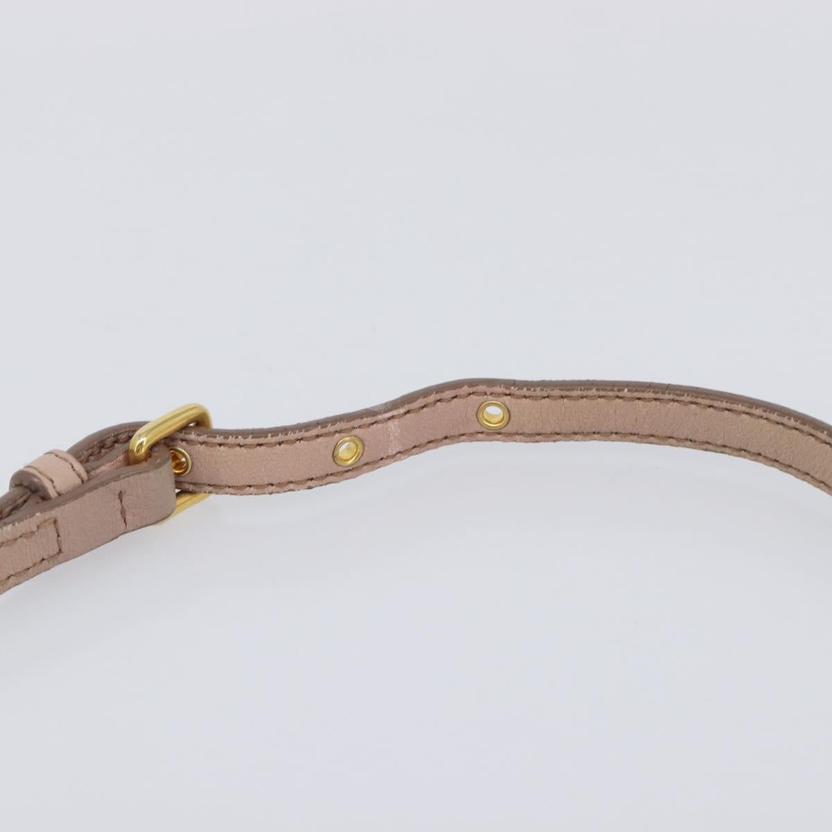 Miu Miu Matelasse Chain Shoulder Bag Leather Pink Gold RTC540 Auth am12975V