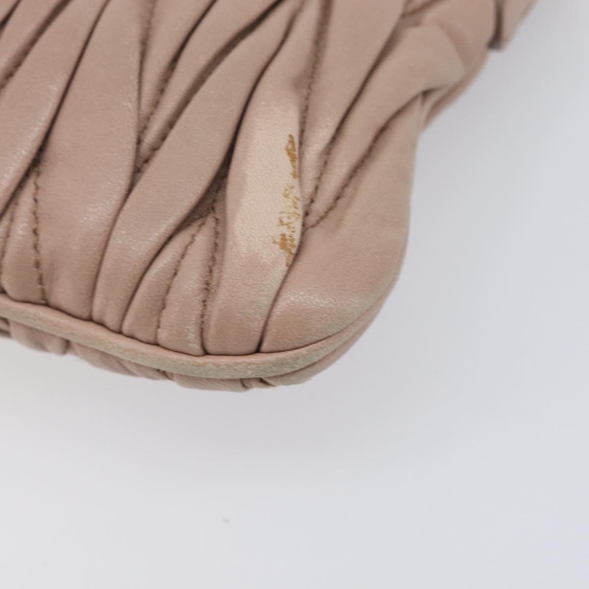 Miu Miu Matelasse Chain Shoulder Bag Leather Pink Gold RTC540 Auth am12975V