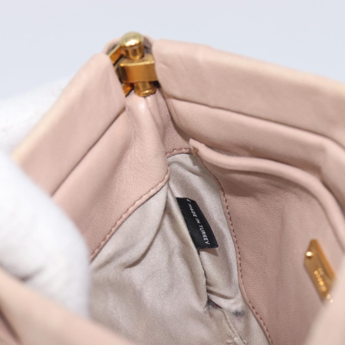 Miu Miu Matelasse Chain Shoulder Bag Leather Pink Gold RTC540 Auth am12975V