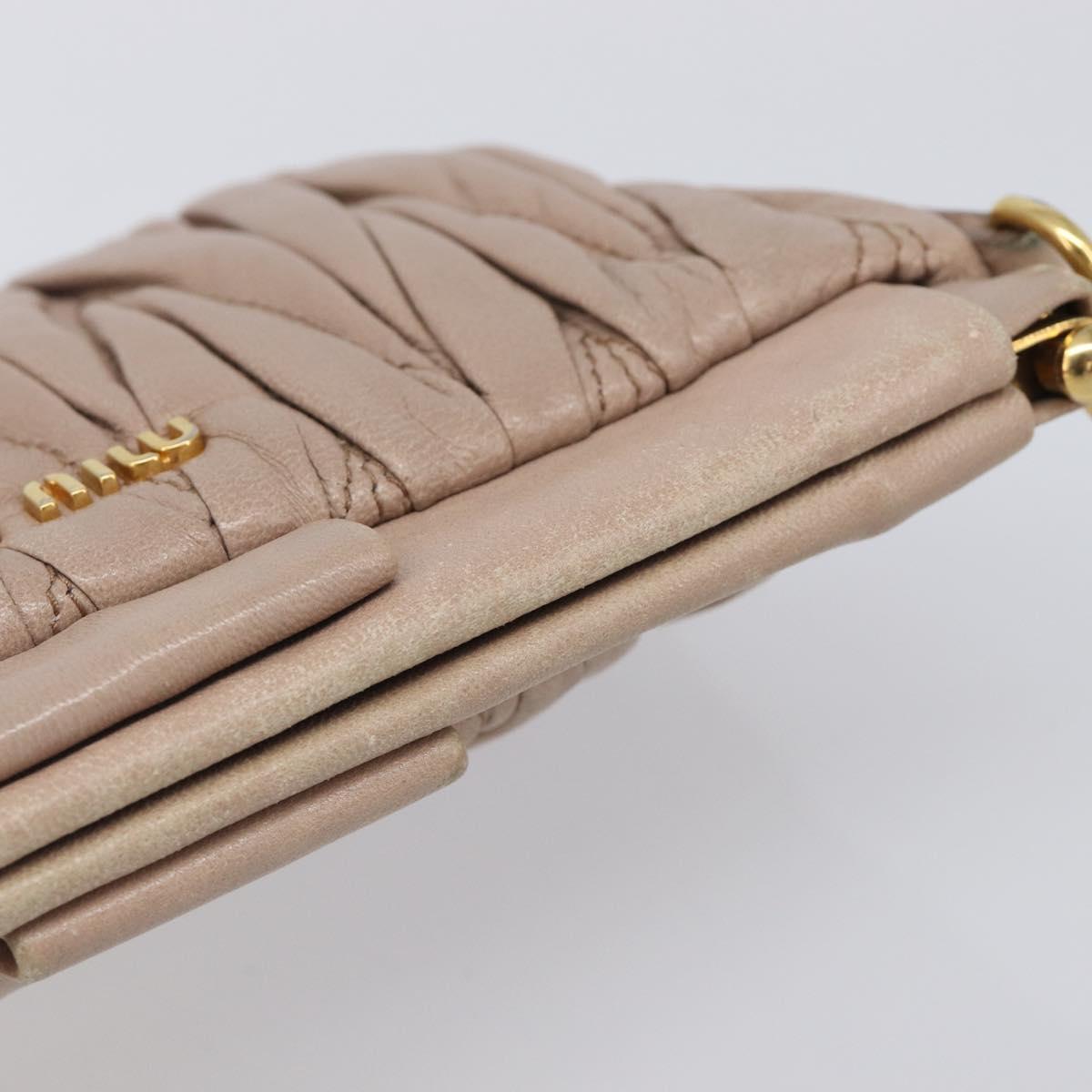 Miu Miu Matelasse Chain Shoulder Bag Leather Pink Gold RTC540 Auth am12975V