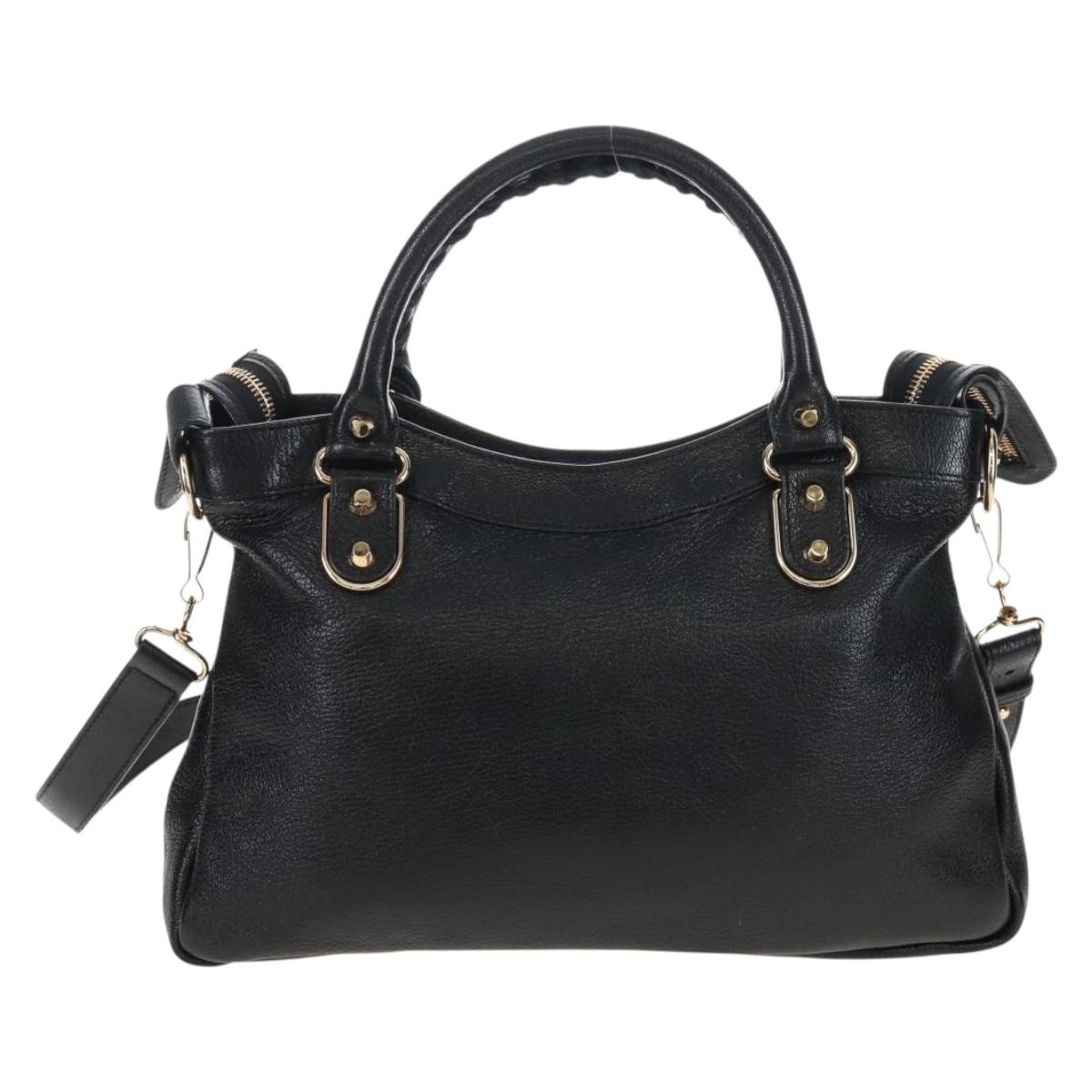 Balenciaga Classic Metallic Edge Town Leather 2way Black 390149 Auth am12980SAM