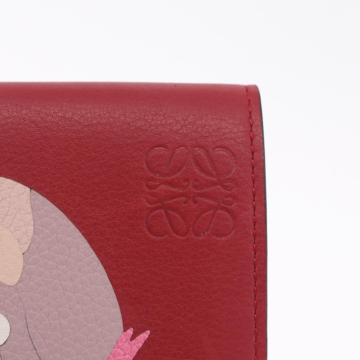 LOEWE Studio Ghibli Spirited Away Bo Mouse Wallet Leather Red Auth am12984SM