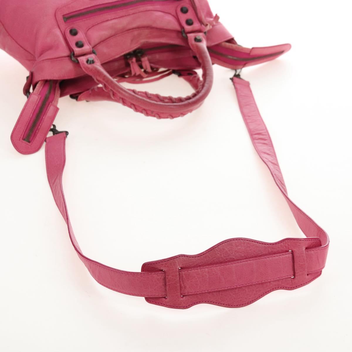Balenciaga The Town Hand Bag Leather 2way Pink 240579 Auth am12986V