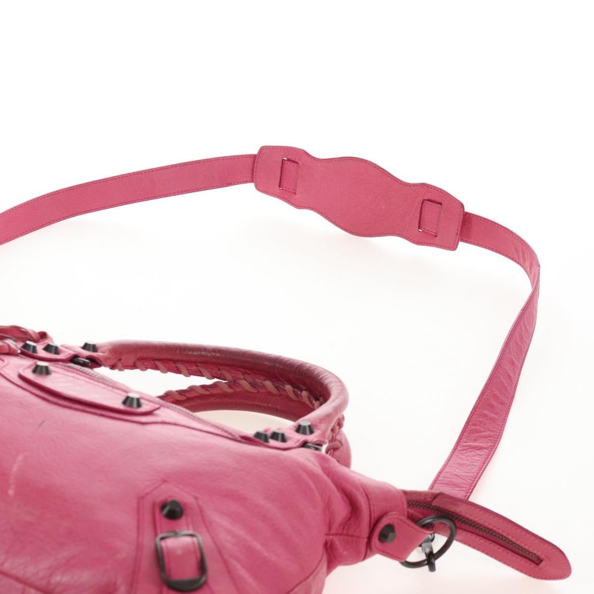 Balenciaga The Town Hand Bag Leather 2way Pink 240579 Auth am12986V
