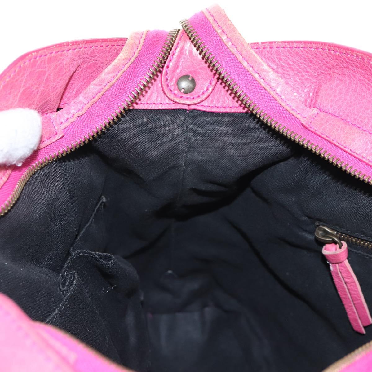 Balenciaga The Town Hand Bag Leather 2way Pink 240579 Auth am12986V