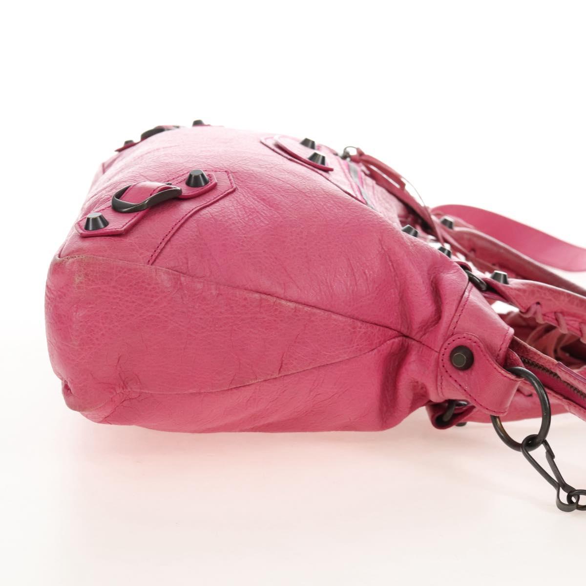 Balenciaga The Town Hand Bag Leather 2way Pink 240579 Auth am12986V