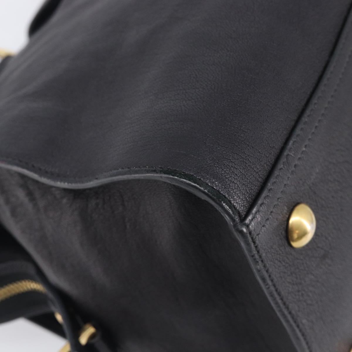 Saint Laurent Cabas Hand Bag Leather 2way Black Gold 311220 Auth am12987V