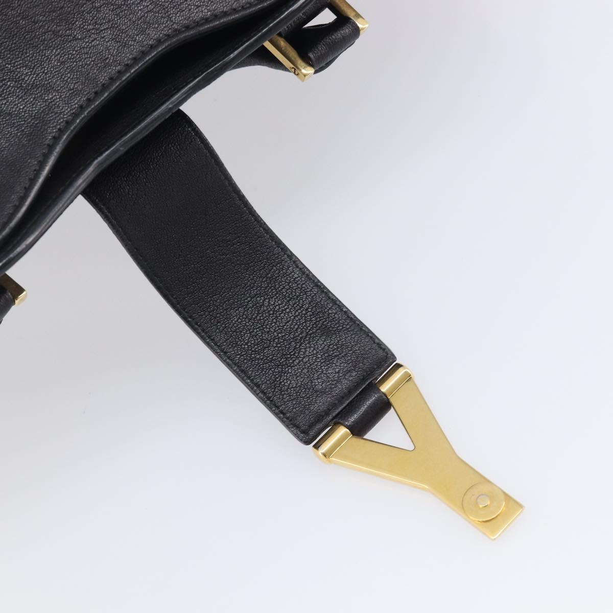 Saint Laurent Cabas Hand Bag Leather 2way Black Gold 311220 Auth am12987V