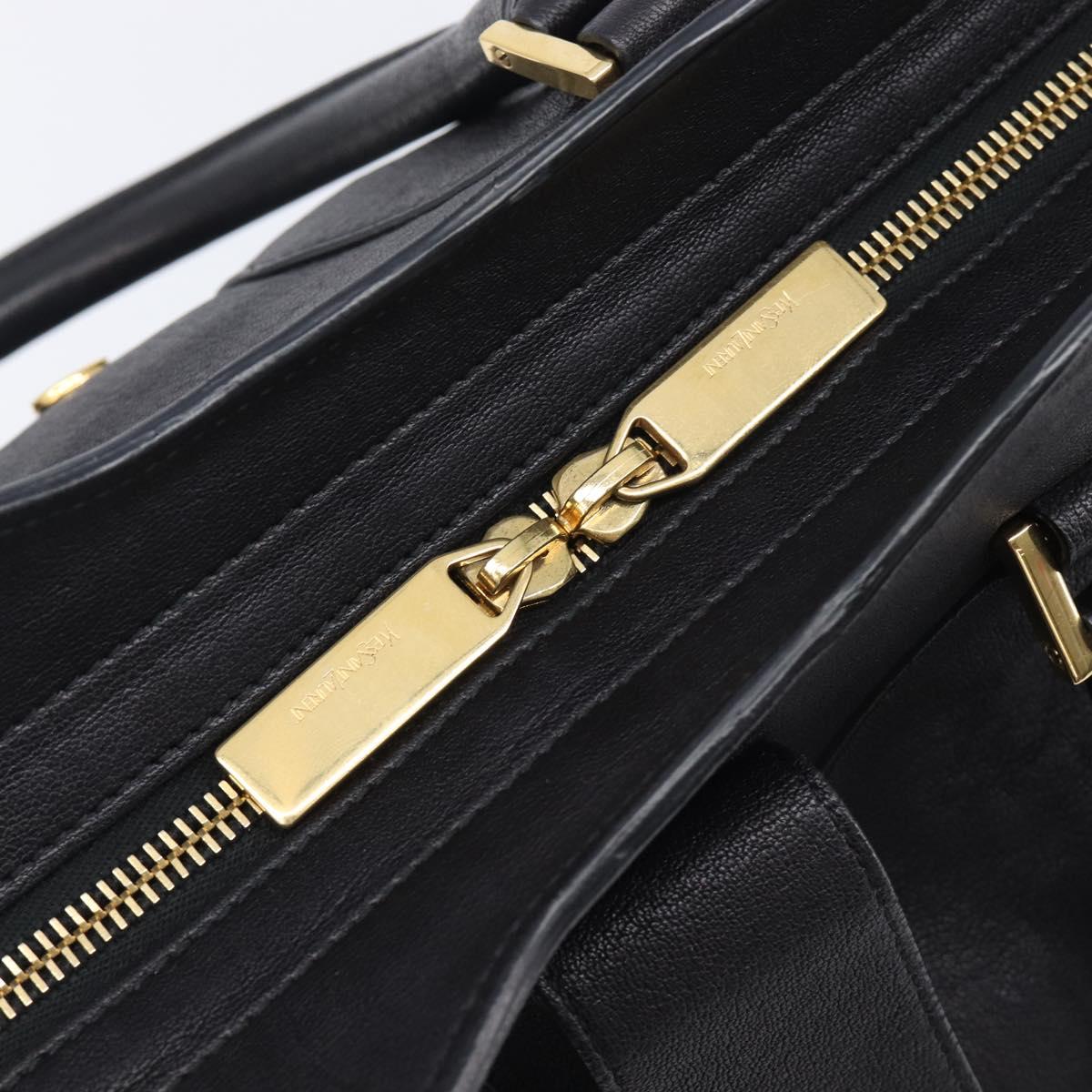 Saint Laurent Cabas Hand Bag Leather 2way Black Gold 311220 Auth am12987V