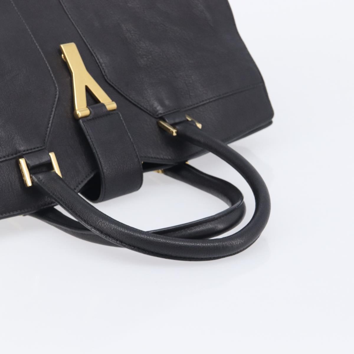 Saint Laurent Cabas Hand Bag Leather 2way Black Gold 311220 Auth am12987V