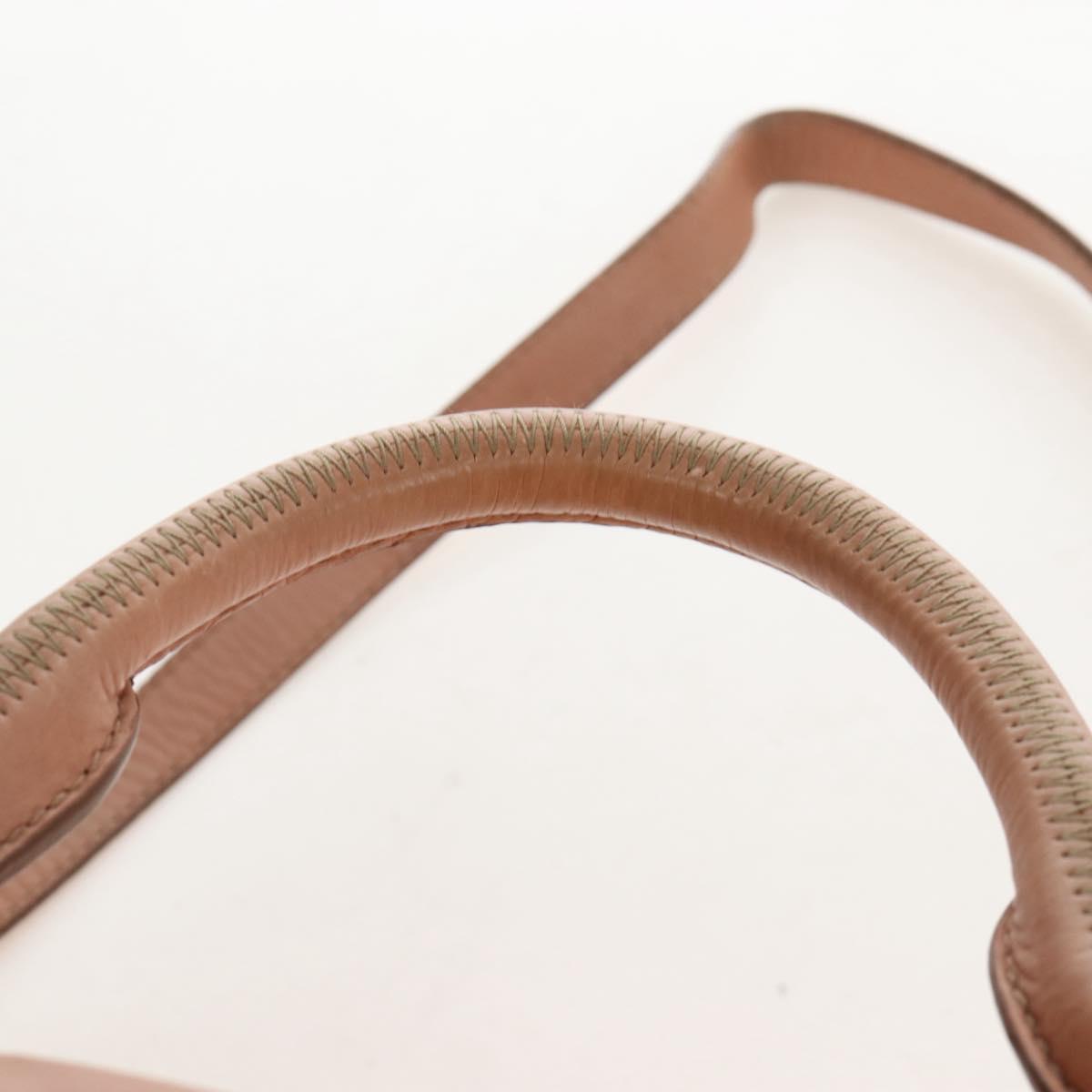 Miu Miu Side Ribbon Tote Bag Leather 2way Beige Gold Auth am12990V