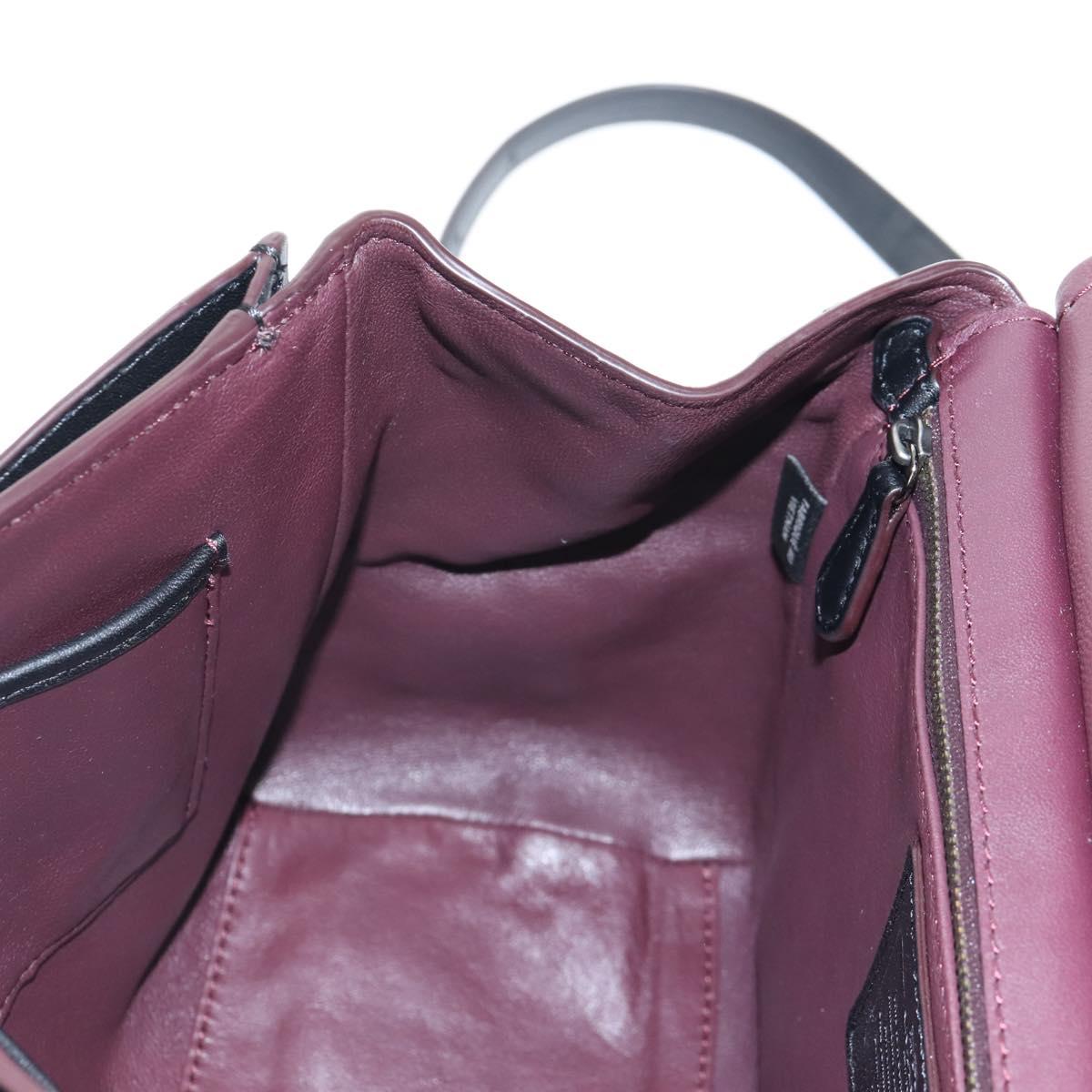 Coach Tea Rose Turn Lock Hand Bag Leather 2way Black Silver Auth am13006V