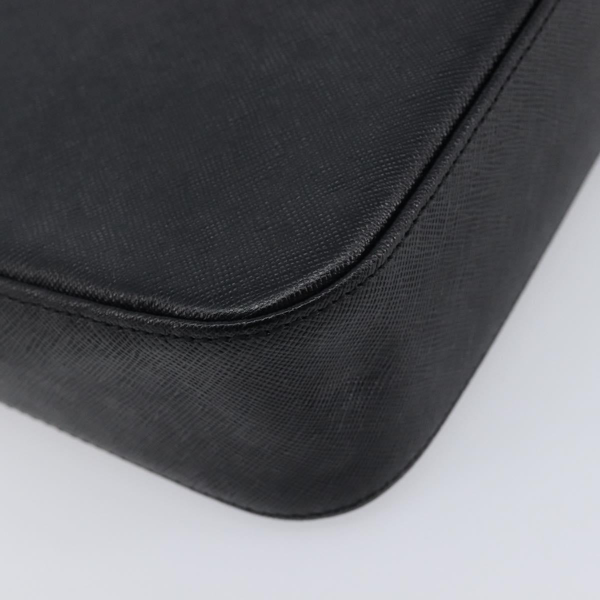 BURBERRY Hand Bag PVC Canvas Black Silver Auth am13007V