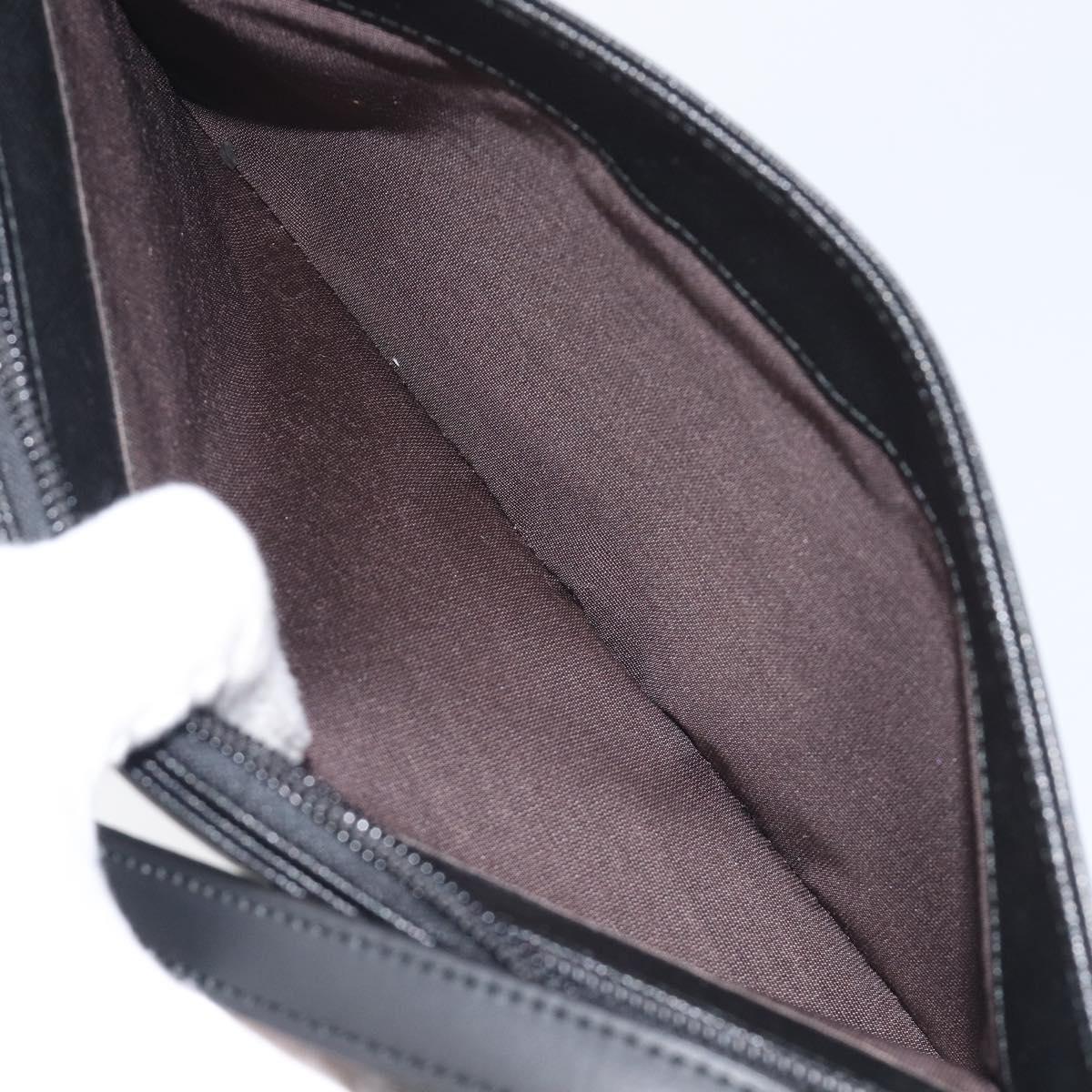 BURBERRY Hand Bag PVC Canvas Black Silver Auth am13007V
