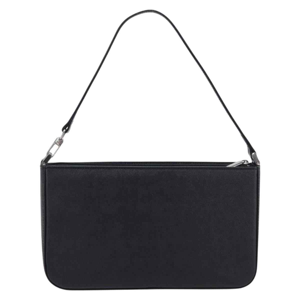 BURBERRY Hand Bag PVC Canvas Black Silver Auth am13007V
