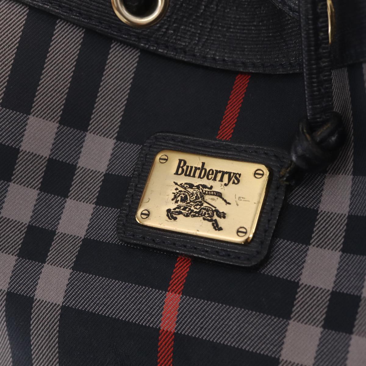 Burberrys Nova Check Purse Shoulder Bag Canvas Black Gold Auth am13008A