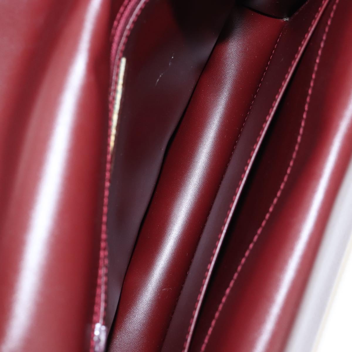 Cartier Must Line Shoulder Bag Leather Bordeaux Gold Auth am13009V