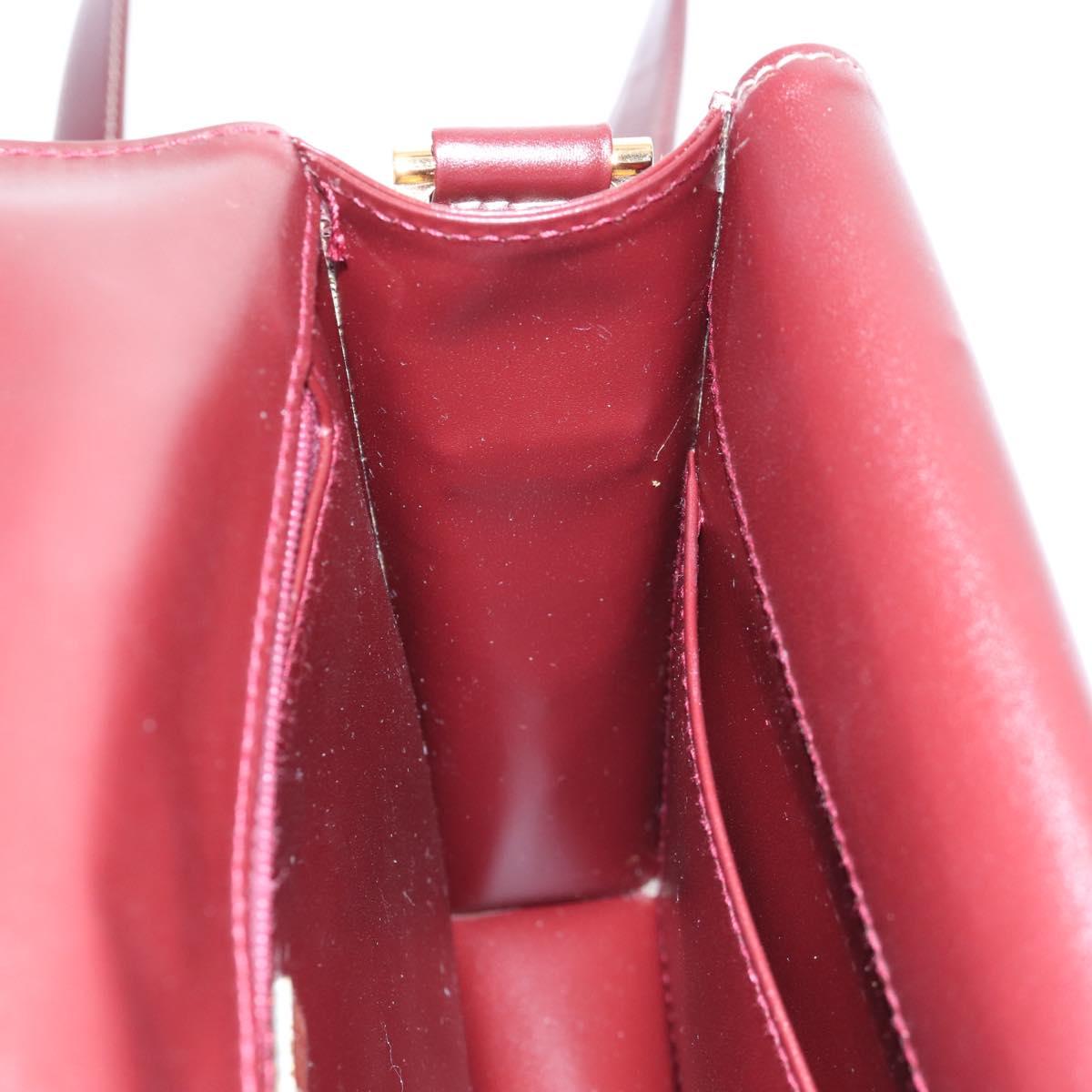 Cartier Must Line Shoulder Bag Leather Bordeaux Gold Auth am13009V