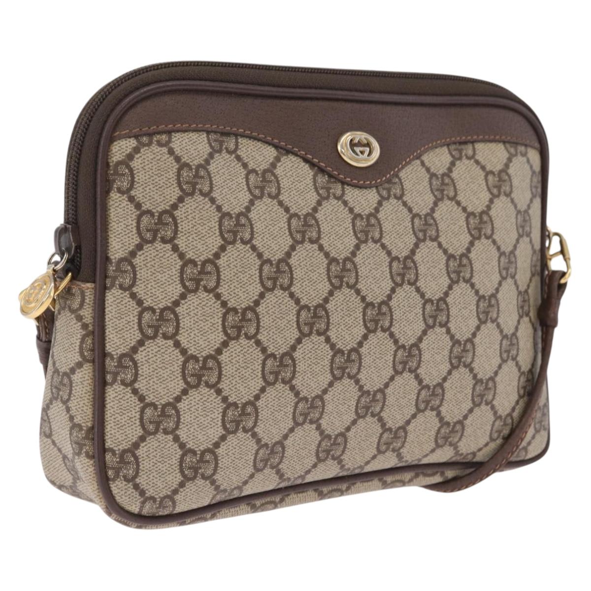 GUCCI GG Supreme Shoulder Bag PVC Beige Gold 97 02 068 Auth am13012