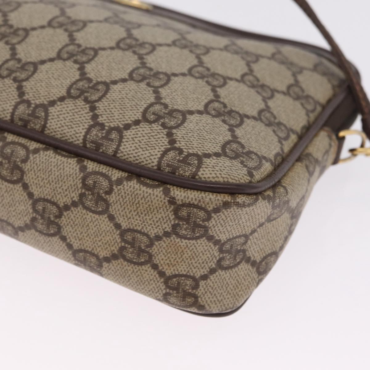 GUCCI GG Supreme Shoulder Bag PVC Beige Gold 97 02 068 Auth am13012