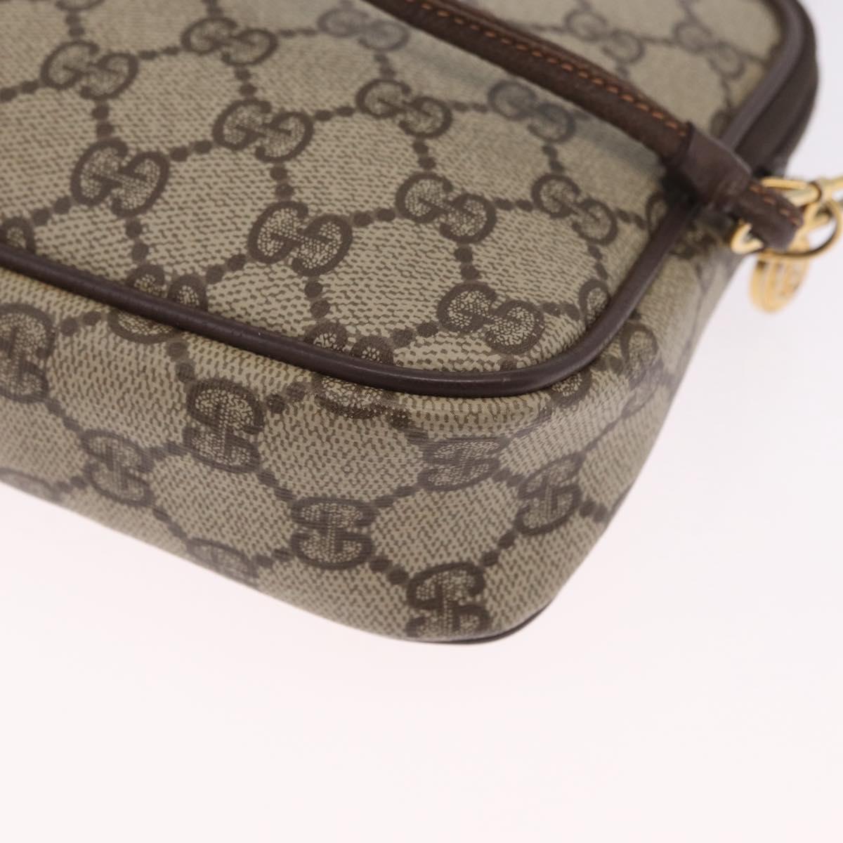GUCCI GG Supreme Shoulder Bag PVC Beige Gold 97 02 068 Auth am13012